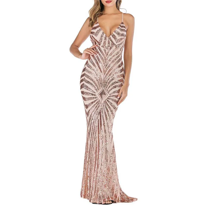 

JAYCOSIN 2019 Women Summer Dress Sexy Fashion Elegant Tassel Solid Sleeveless Shining Long Sequin Dress Party Dress Vestido jun4