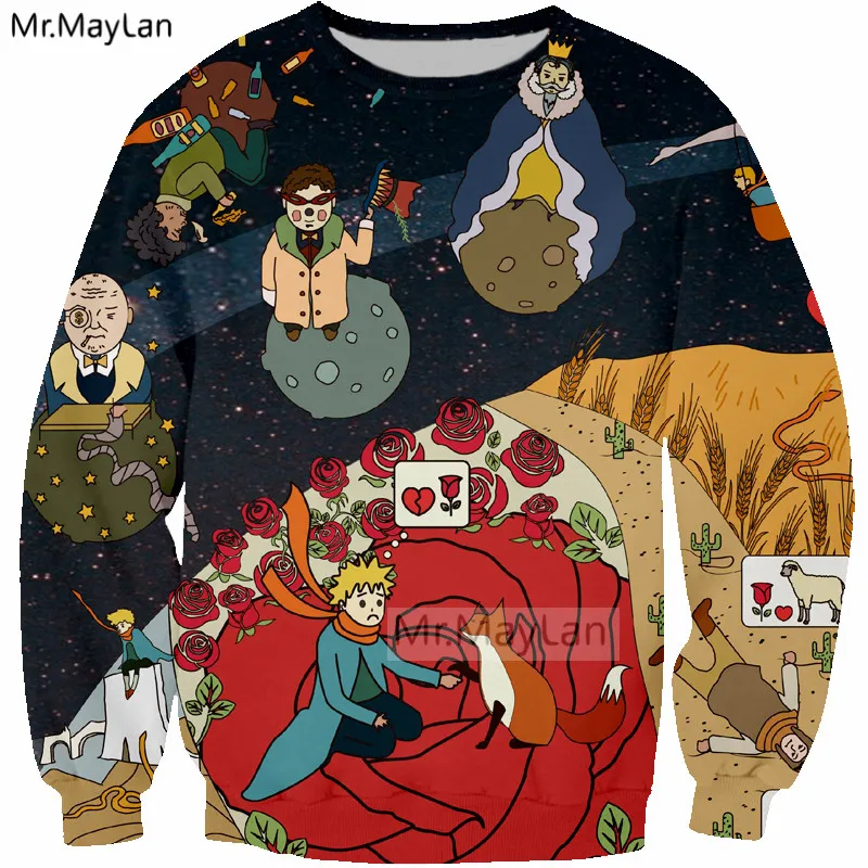 Le Petit Prince Cute3D Print Kawaii Sweatshirts Men/Women Hiphop O neck Pullover Hoodies Girl Hipster Streetwear Outwear Clothes Le Petit Prince Cute3D Print Kawaii Sweatshirts Men/Women Hiphop O neck Pullover Hoodies Girl Hipster Streetwear Outwear Clothes