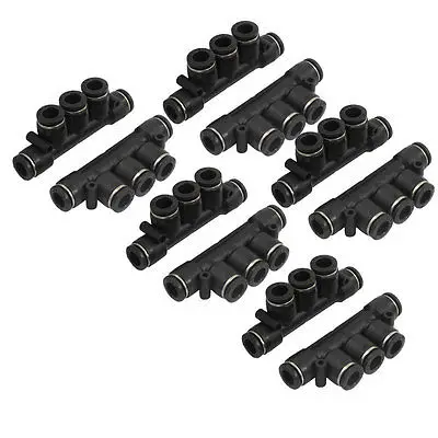 

10 Pcs Air Pneumatic 5 Ways 8mm to 8mm Push in Connectors Quick Fittings