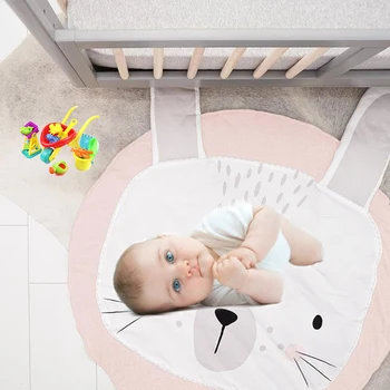 

Newborn Kids Floor Mats Baby Crawling Blanket Cotton Chilren Padded Mat Round Carpet Play Rug Kids Room Decoration