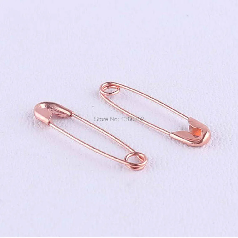 

100pcs/lot 19mm Rose gold color Safety Pins charming pins Finding for Garment label