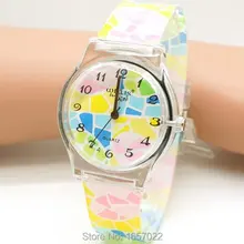 Новое поступление продвижение дети мода красочные водонепроницаемые кварцевые наручные часы женские повседневные милые спортивные часы