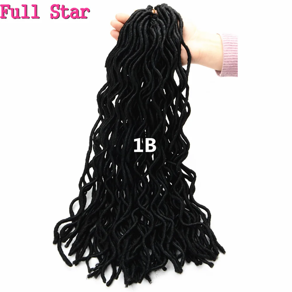 Полная звезда 1" и 14" Faux locs Curly 3 шт 24 корня синтетические волосы 100 г низкотемпературное волокно косы с крючком наращивание волос - Цвет: # 1B