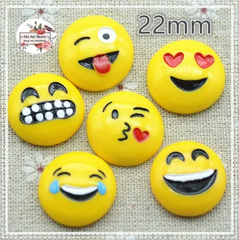 

30pcs resin resin smiley face Resin Flat back Cabochon miniature food Art Supply Decoration Charm Craft DIY 22mm R025