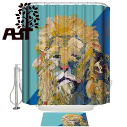 Художественный магазин Лев сон Африка коврик для ванной комнаты с душевой занавеской набор декора для ванной комнаты водонепроницаемые