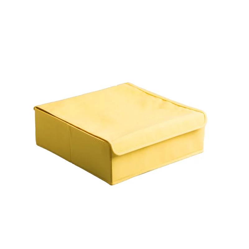 Площадь нетканые Ткань Нижнее бельё коробка для хранения желтый Цвет дома-Применение Носки для девочек Водонепроницаемый ящик для хранения с крышкой multi-Применение