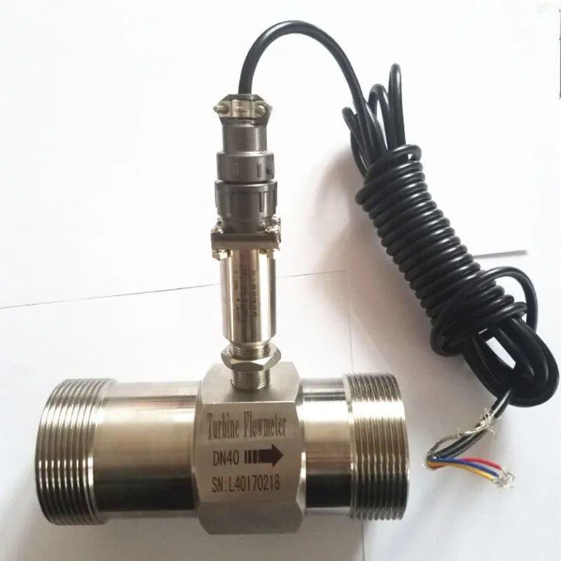 PLC water flow meter diesel flowmeter liquid turbine flow meter sensor transmitter lwgy-40 threaded connection 1