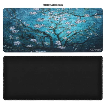 

Blossoming Almond Tree Large Gaming Mouse Pad Extended Smooth Office Desk Pad Mouse Mat in Size 900*400mm (Stitched Edges)