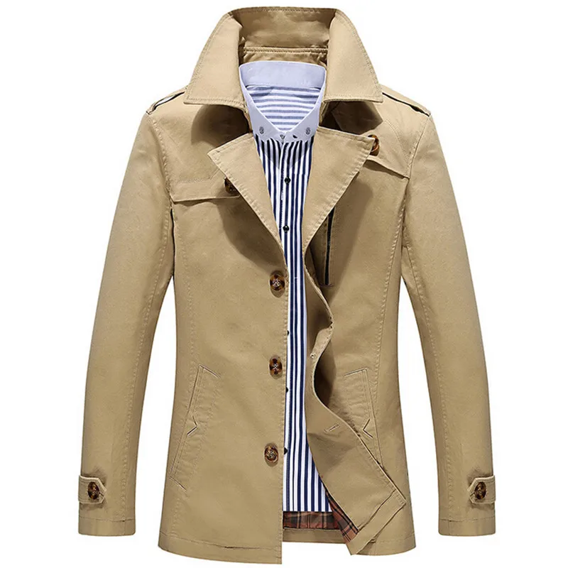 Hot 2015 New Autumn Men Trench Coat Jacket Mens Casual