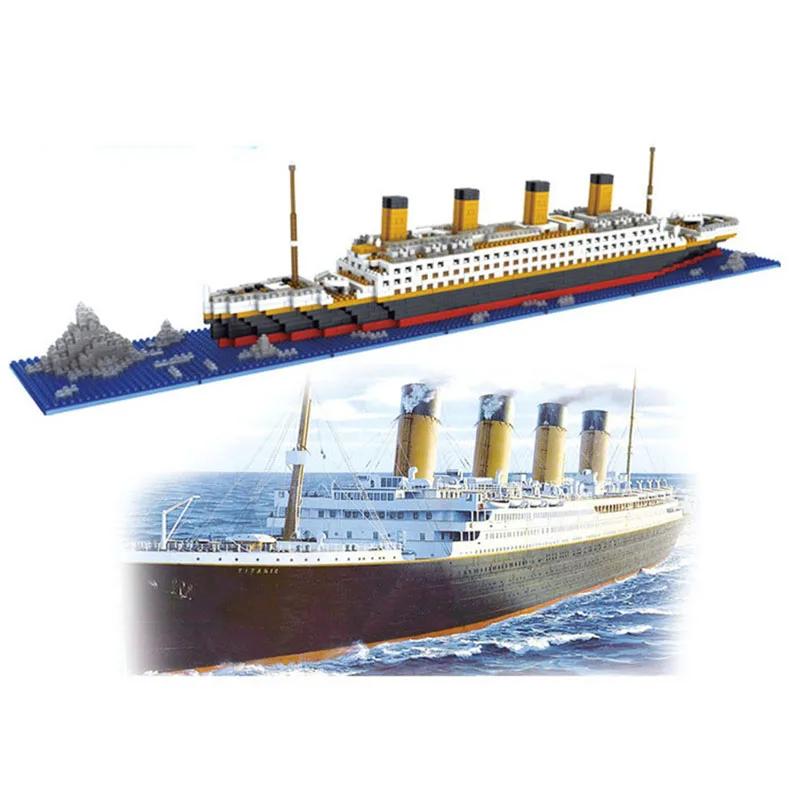 World Famous Titanic Ship DIY Diamond Building Blocks Toys Titanic Model Assembly Particles Bricks Toy Kids Friends Gift 1860pcs   (1)