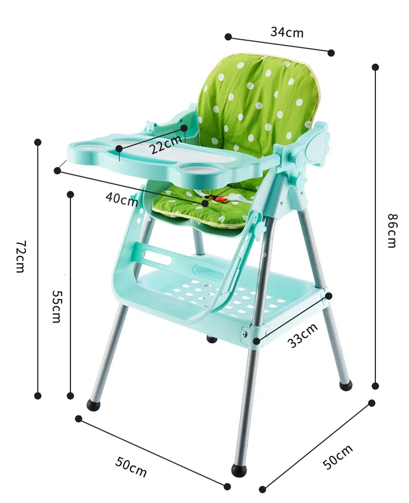 Детский стульчик для кормления портативный детский стулья для кормления Портативный Регулируемый Детский обеденный стул пластиковый