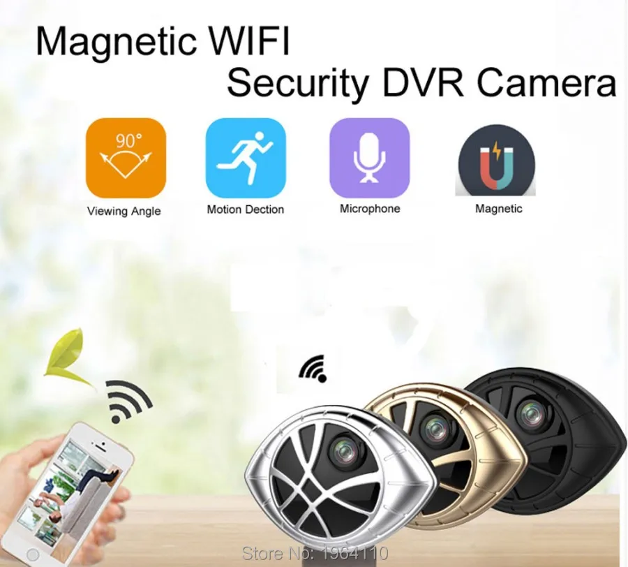 Super Mini Portable Magnetic WiFi Security DVR Camera Motion Detection & Magnetic Bracket Universal Installation main