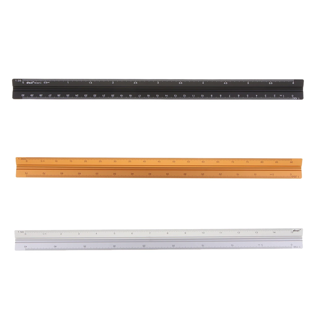 Professional Architect and Engineer Scale Rulers Set - Scales 30cm/12 inch Drafting Metal Ruler for Teachers Architectural
