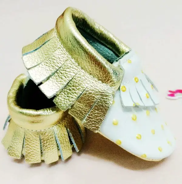 Fedex UPS Free Gold Polka Dots Pattern Cow Leather Baby Moccasins New Baby Moccasins Pattern Fedex UPS Free Gold Polka Dots Pattern Cow Leather Baby Moccasins New Baby Moccasins Pattern