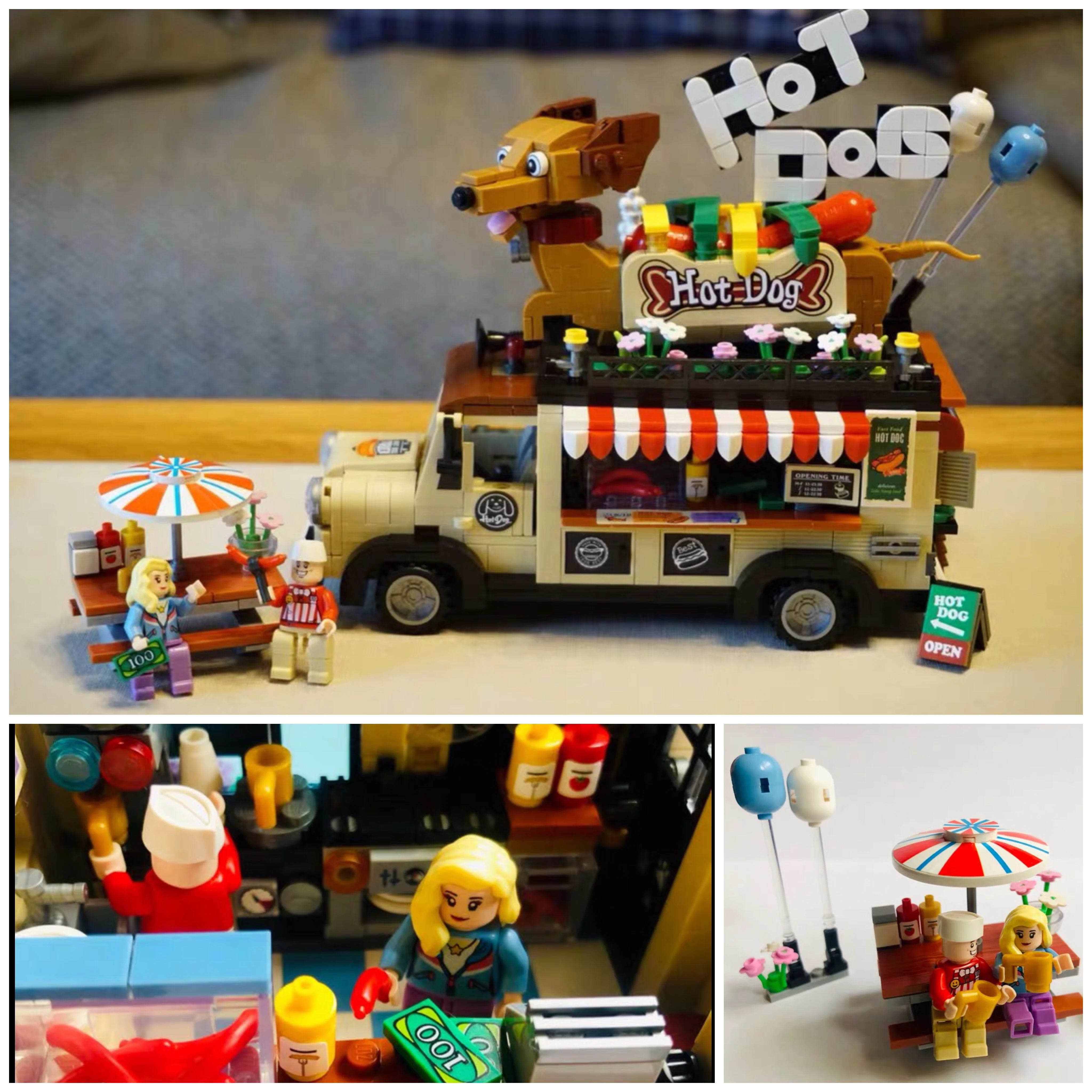Online LOZ bloques perro caliente camión de helado Mini coche modelo creador de juguetes figuras técnicas figuras serie regalo para niña Niño las mujeres amigos