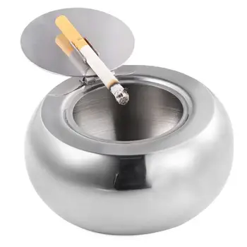 

TPFOCUS Modern Stainless Steel Tabletop Ashtray with Lid Cigarette Ashtray Desktop Smoking Ash Tray for Home Office