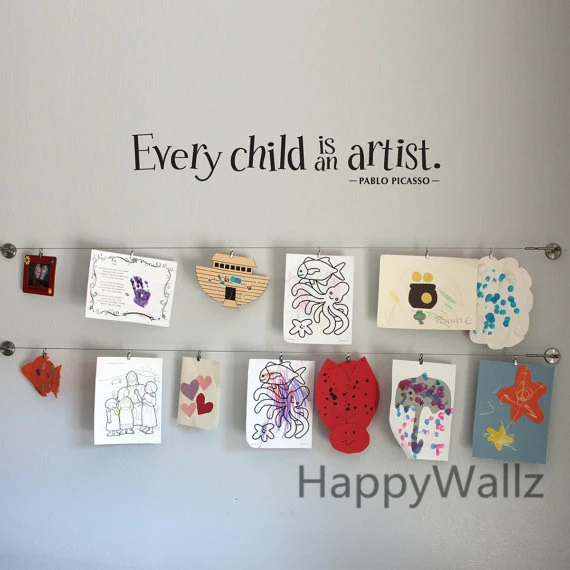

Baby Nursery Quote Wall Sticker Every Child Is An Artist DIY Decorative Vinyl Children Quotes For Kids Room Wall Decal Q109