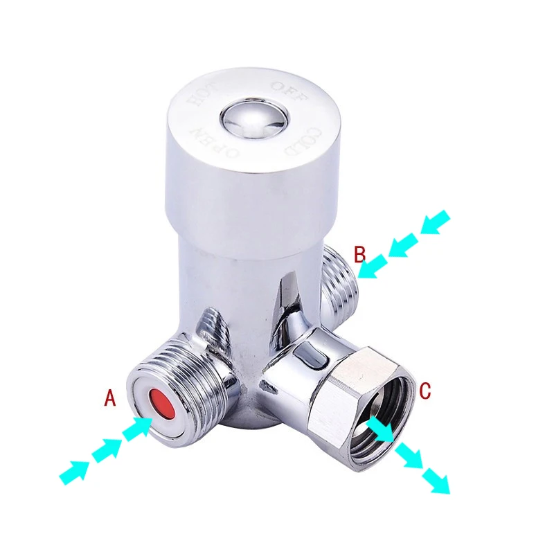 Free-Shipping-Bathroom-Faucet-Diverter-Valve-1-2-Inch-Three-Way-T-adapter-Valve-Chrome-Finish