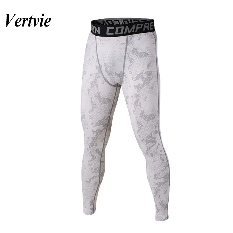 Vertvie колготки для бега мужские спандекс фитнес утягивающие брюки для мужчин бег TightsCamouflage Компрессионные Леггинсы Мужские штаны для бега