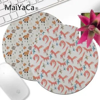 

MaiYaCa My Favorite Animals Fox cartoon pattern Laptop Keyboard Mat Desk Mat Soft Rubber Durable Notebook Gaming Round mouse pad