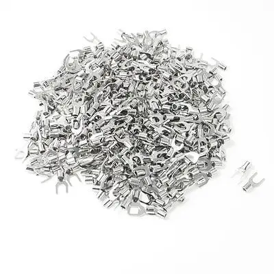 

500 Pcs SNB3.5-5 AWG 14-12 Wire Connector Non Insulated Fork Terminals