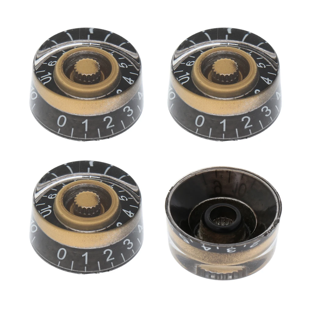 4 Piece Pot Knobs With White Numbers Speed ​​Knob For Les Paul Electric Guitar Stringed Instruments Guitar Parts & Accessories