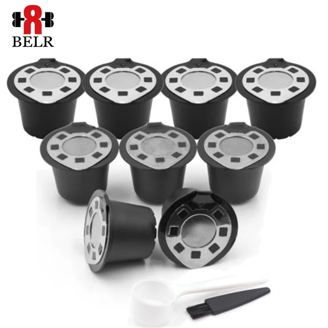 Special Price 6pcs/Bag For Nespresso Refillable Capsule Filter Baskets Stainless Steel Reusable Coffee Filter Cup Get Spoon Brush 