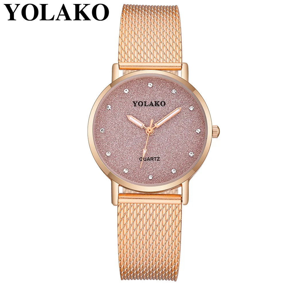 

YOLAKO Women Watches reloj mujer Quartz Stainless Steel Band Mesh Magnet Buckle Starry Sky Analog Wrist Watch zegarek damski 533