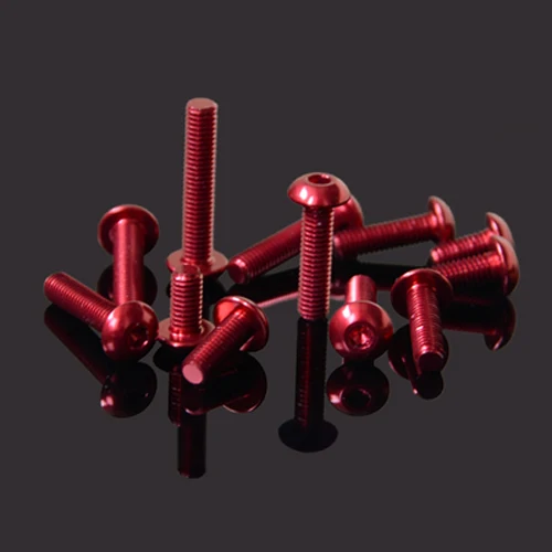 

4Pcs M3X5mm-16mm length Aluminum Allen Socket Pan head Dark Red Color screws Hex Round screw Machine bolts