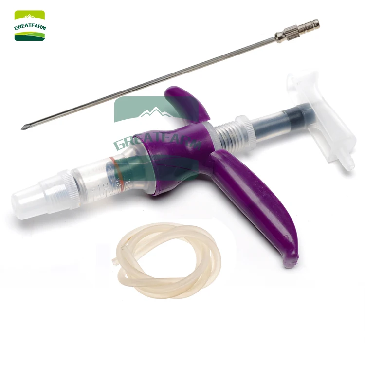 

1PCS Imported Syringe 2ML 3ML 10ML Plastic Adjustable Continuous Syringe animals chicken pig anti-epidemic injection needle