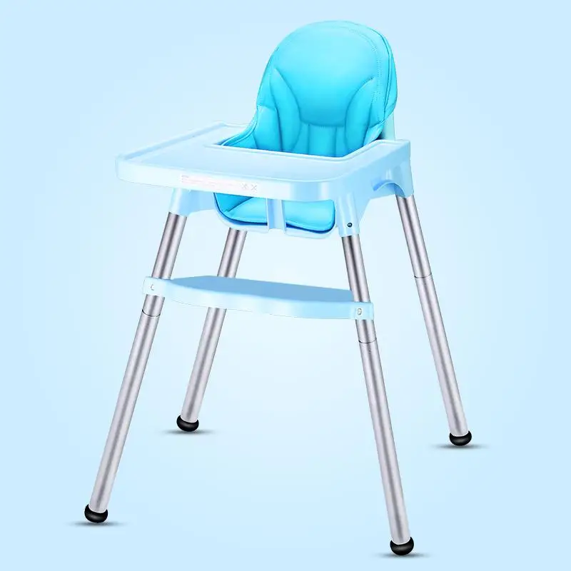 Детское кресло, стул для еды, стул для столовой, детское портативное складное многофункциональное детское кресло для обучения сидению - Цвет: Blue PU