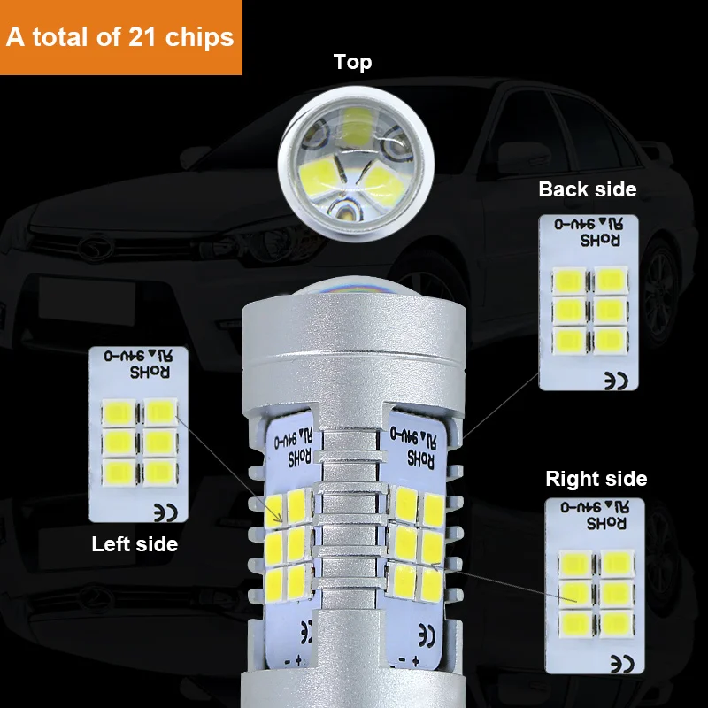 Светодиодные лампы Apmatauto 2x6000k Белые 1156 21 SMD Samsung для 2011 2017 Volkswagen MK6 Jetta дневные
