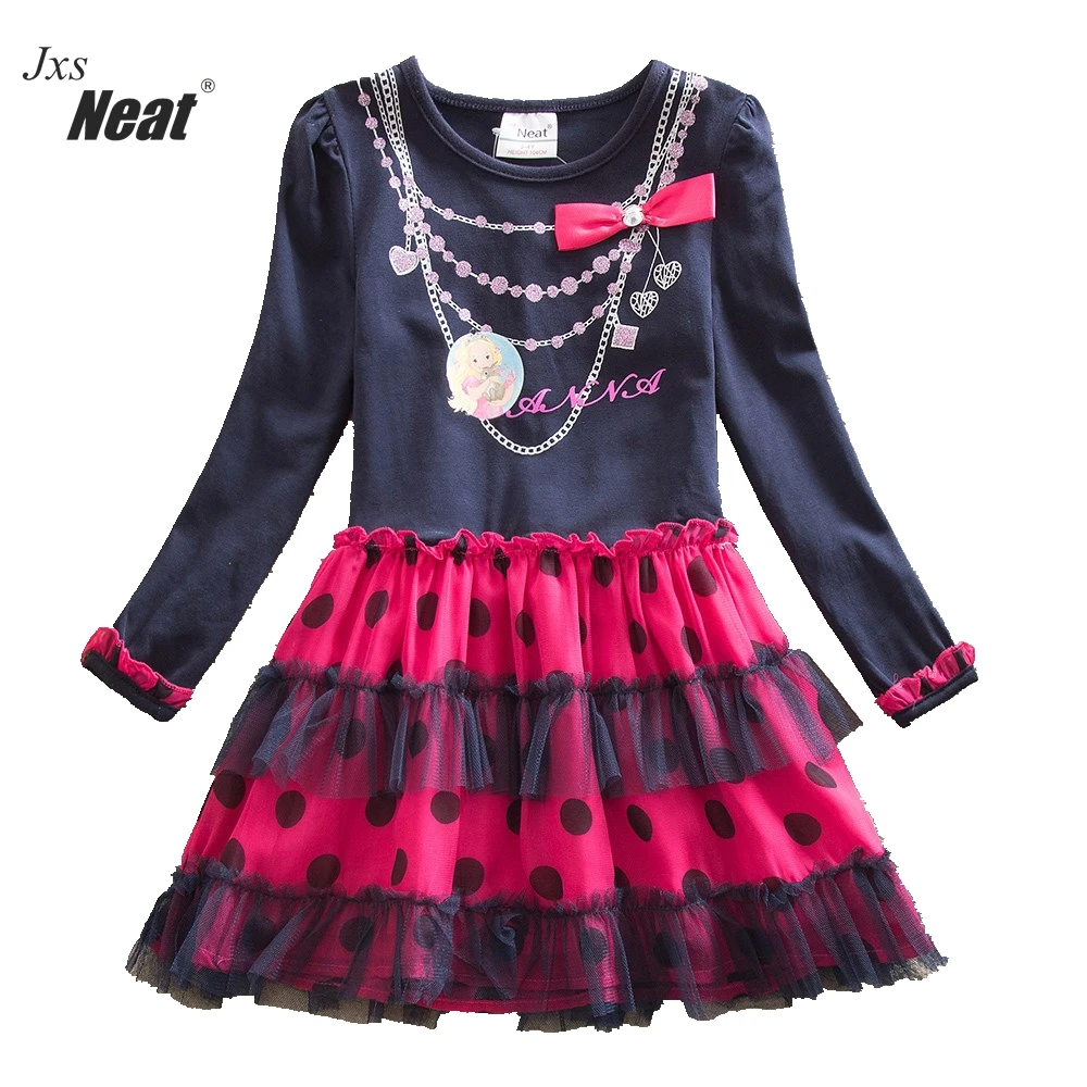 

NEAT 2018 Autumn girls dress vestidos infantil children clothing kids clothes girls long sleeve floral girl dress LH5478