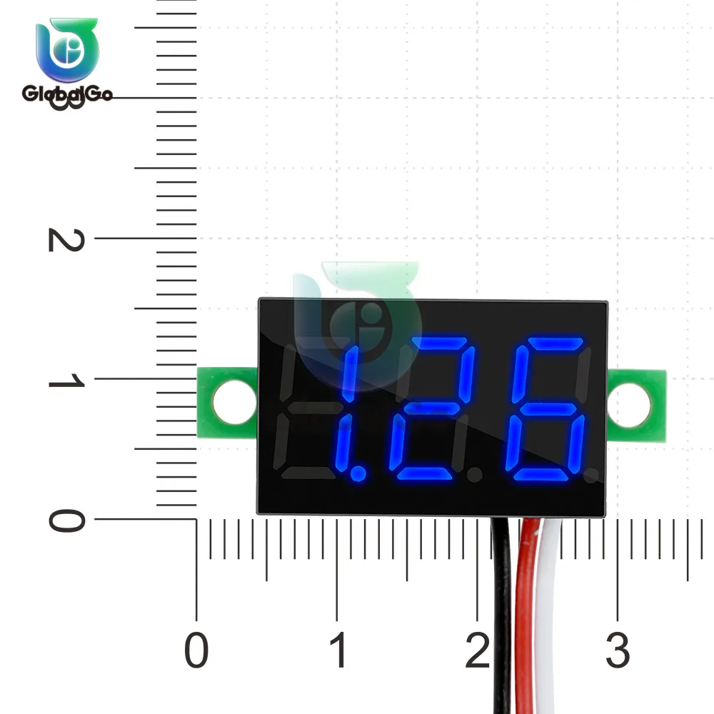 0,36 дюймов 3-проводной Вольтметр DC 0-30 в супер мини светодиодный цифровой автомобильный вольтметр напряжение Вольт Панель метр батарея монитор 3-цифровой