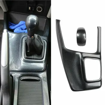 

ABS Car Gear Shift Box Panel + Shift Knob Cover Trim For Honda Civic 9th MT 2012-2014