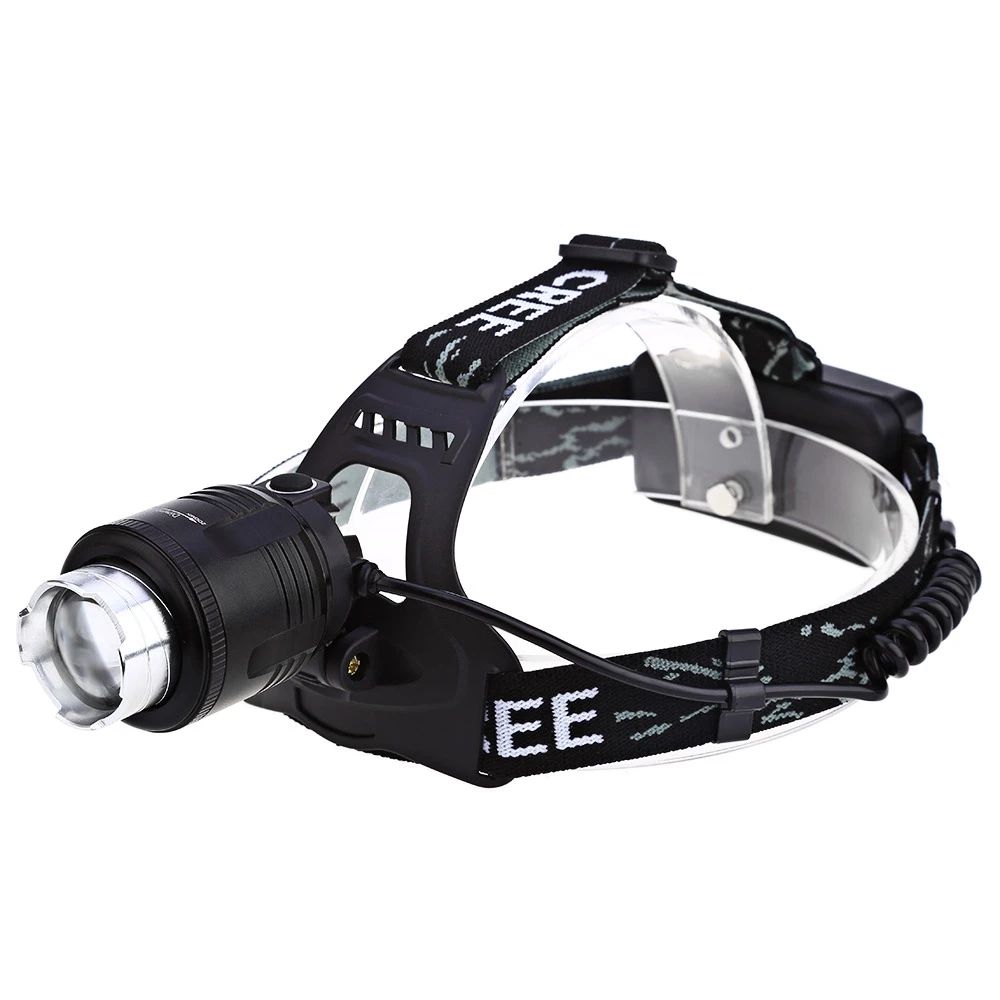 

Hot Waterproof T6 LED Headlight Headlamp For Camping Hiking rechargeable Head Lamp Light Zoomable 4-mode Adjust Focus light