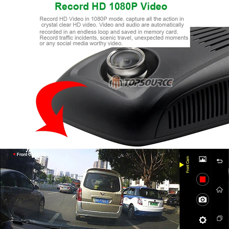 Видеорегистратор автомобильный TOPSOURCE 3G с GPS навигацией и HD экраном 7 дюймов Android 5 0