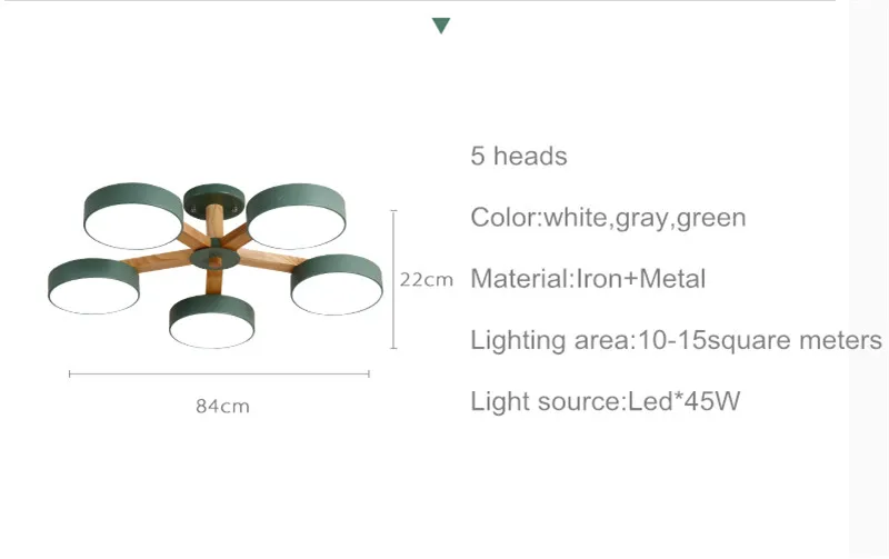 Одноцветные деревянные потолочные люстры в скандинавском стиле, монтируемые на поверхности с железным абажуром, потолочные лампы в виде дерева, светодиодный светильник в помещении