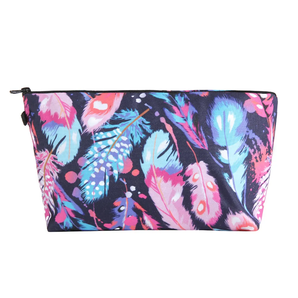 

New Cosmetic Bag Makeup Cosmetic Zip Bag Case Pouch in Feather Design 0913