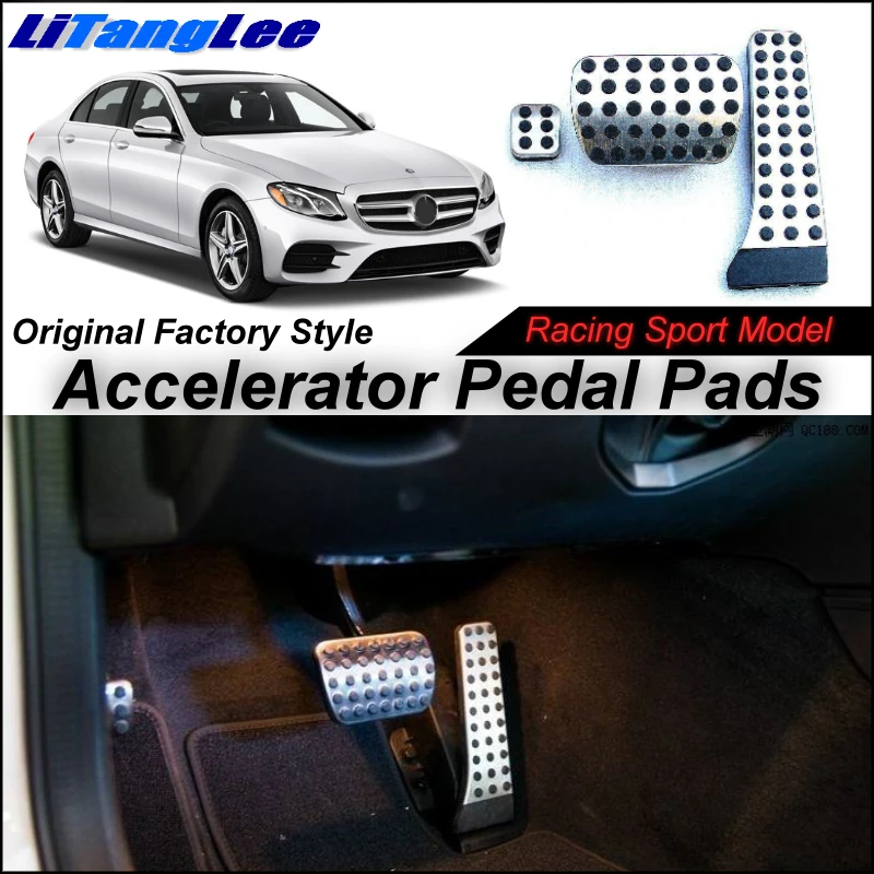 

LitangLee Car Accelerator Pedal Pad Cover Sport Racing Design For Mercedes Benz E MB W213 2016~2018 Foot Throttle Pedal Cover