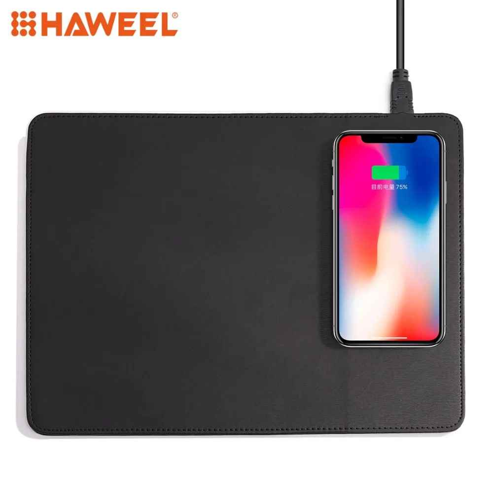 

HAWEEL Qi Wireless Charger Charging Mouse Pat Mat 5V-1.5A PU Mobile Phone For iPhone and Other Smart Phones Rechargeable Devices