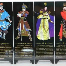 Элегантная Романтика трех царств лаковый процесс небольшой экран с китайскими характеристиками