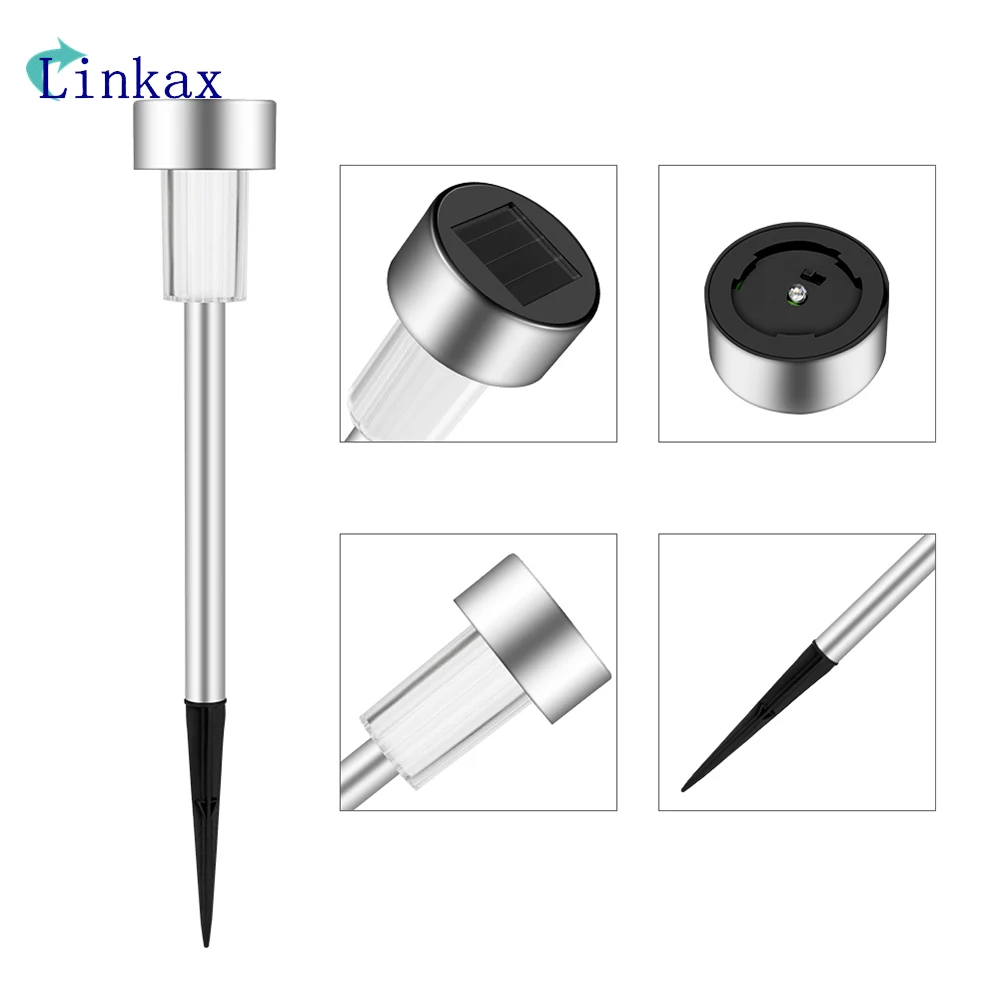 

12PCS/Lot Solar Lawn Light Stainless Landscape Path Light IP44 Waterproof Solar Light for Outdoor Garden Spotlight Solar Lamp