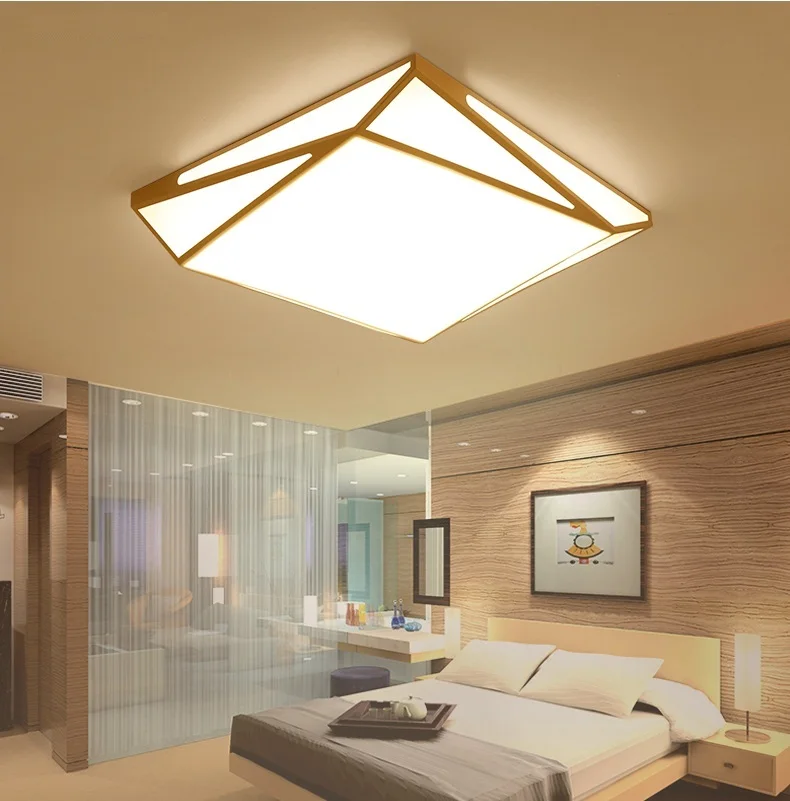 

New square simple modern atmosphere LED ceiling lamp living room bedroom romantic study creative geometry Ceiling lights110-240V
