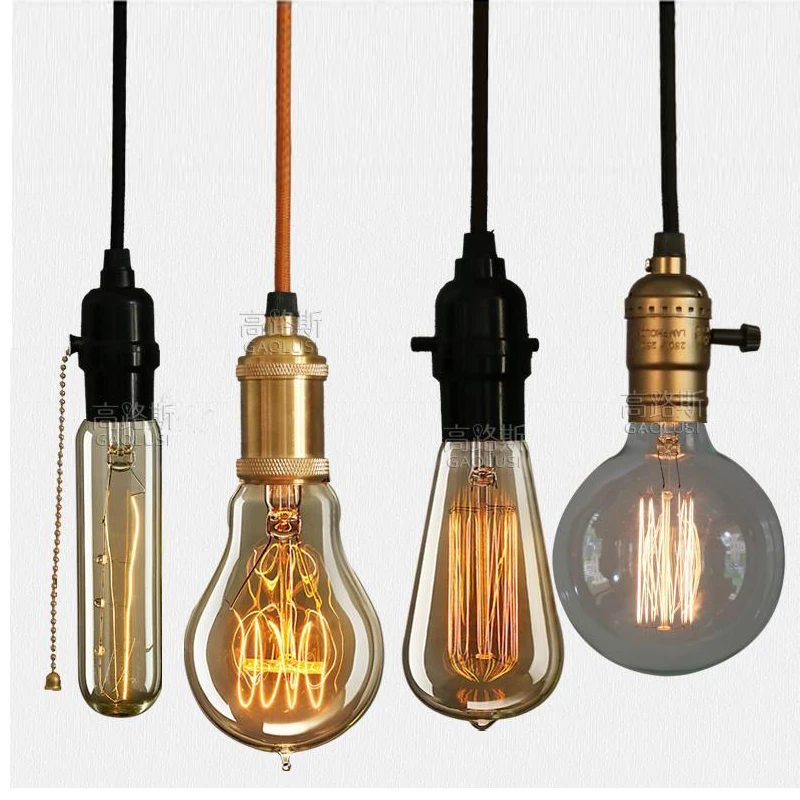 Wholesale chandelier retro Edison lamp socket light bulb aluminum