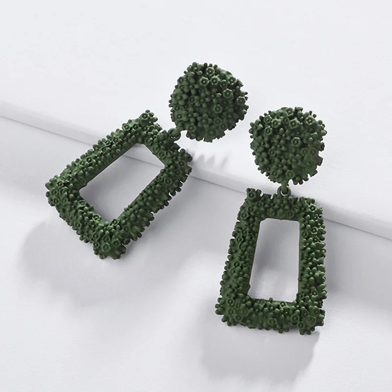 

Fashion ZA Geometry Metal Dangle Earring for Women Charm Square Multicolor Statement Drop Earring Alloy Jewelry Wholesale