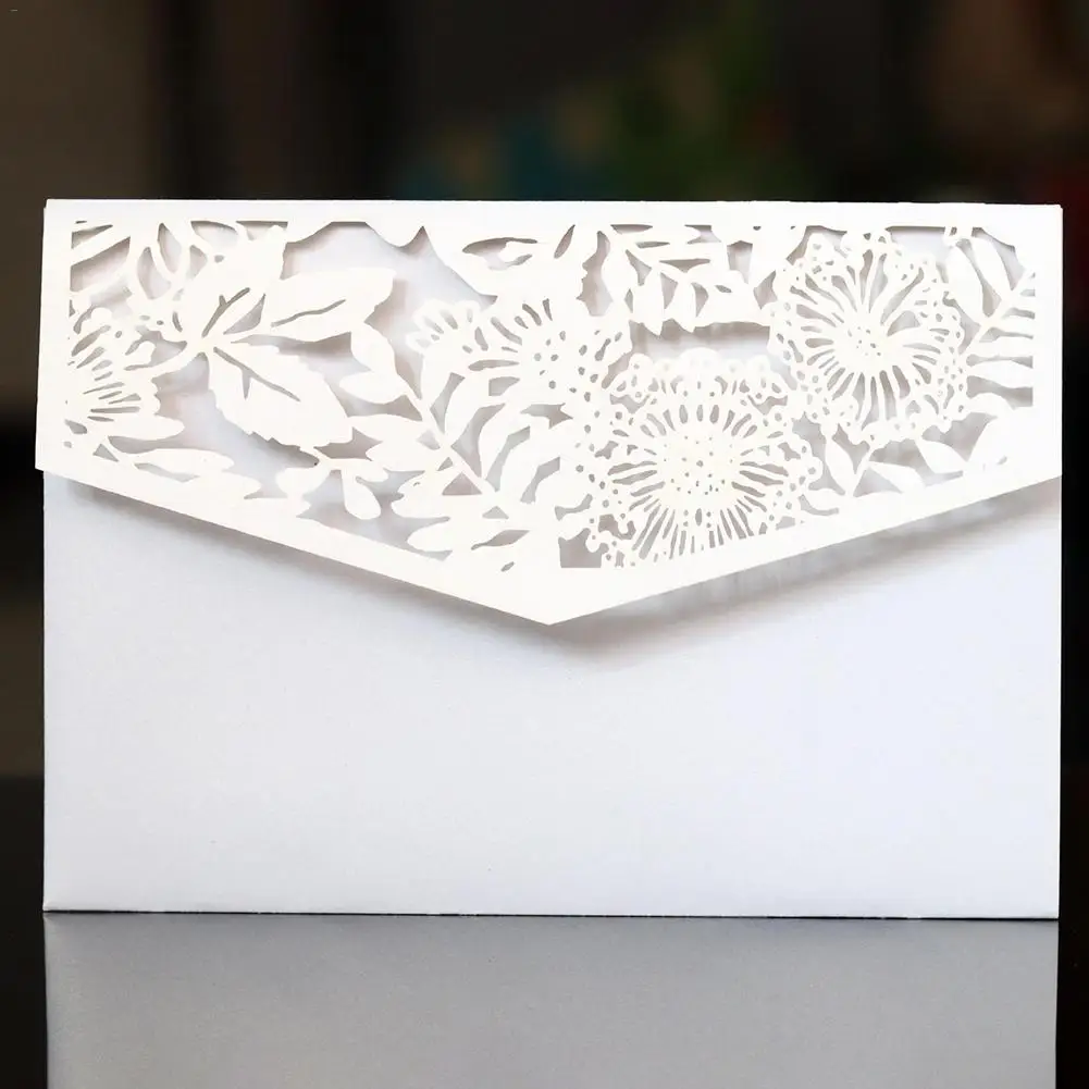  10pcs Holiday Wedding Invitation Laser Hollow Invitation European Bow Invitation Card For Wedding B - 33025108178