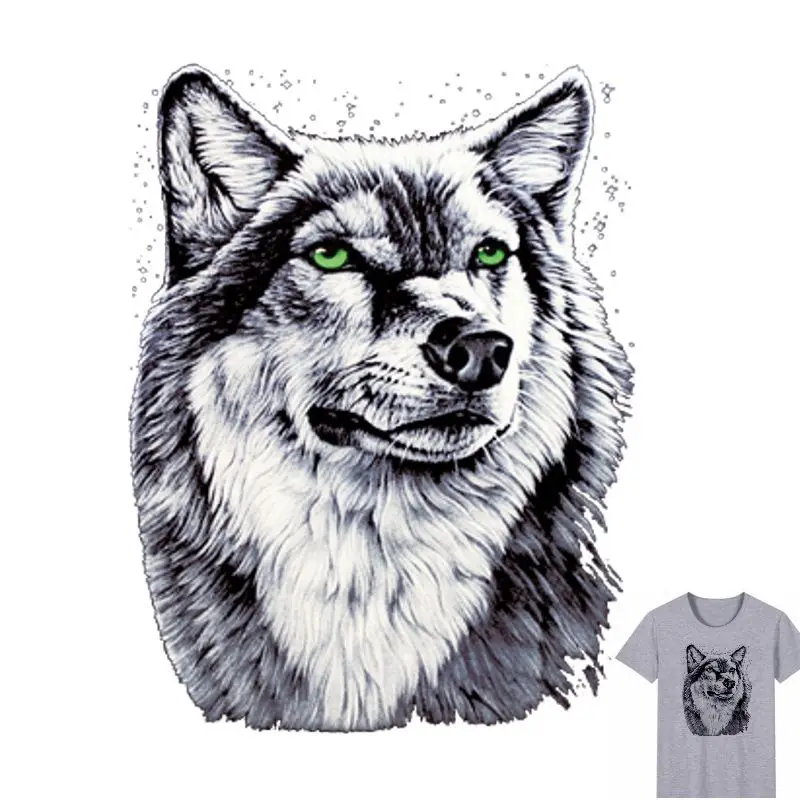 25x19 см модные наклейки с изображением волка с утюгом моющиеся аппликации a-уровень патч теплопередача для футболок аксессуары для одежды DIY