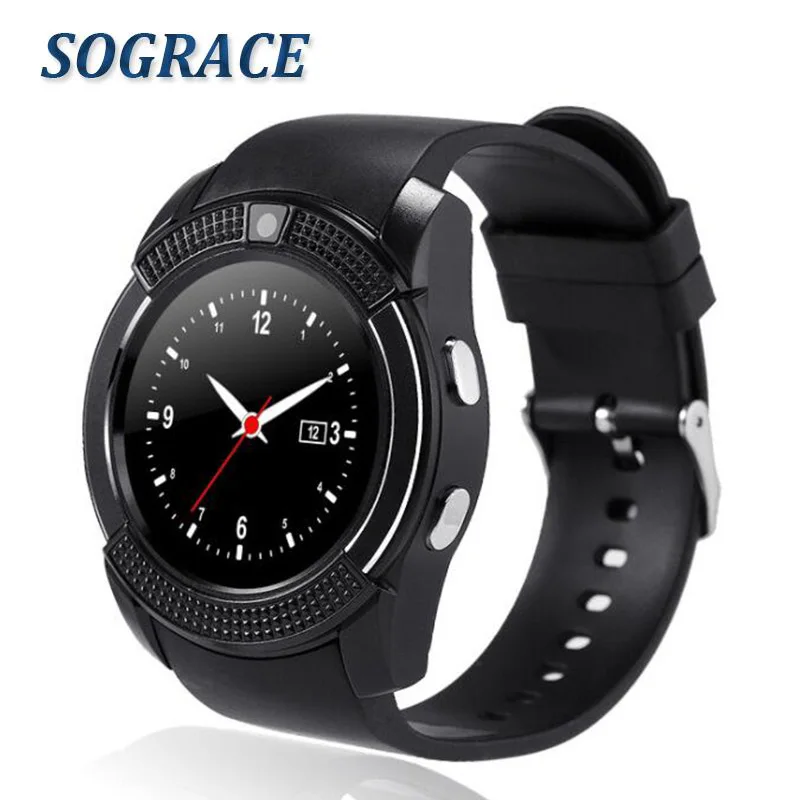 Sograce Смарт часы V9 поддержка SIM/tf карты Bluetooth подключение для samsung Xiaomi Android телефон