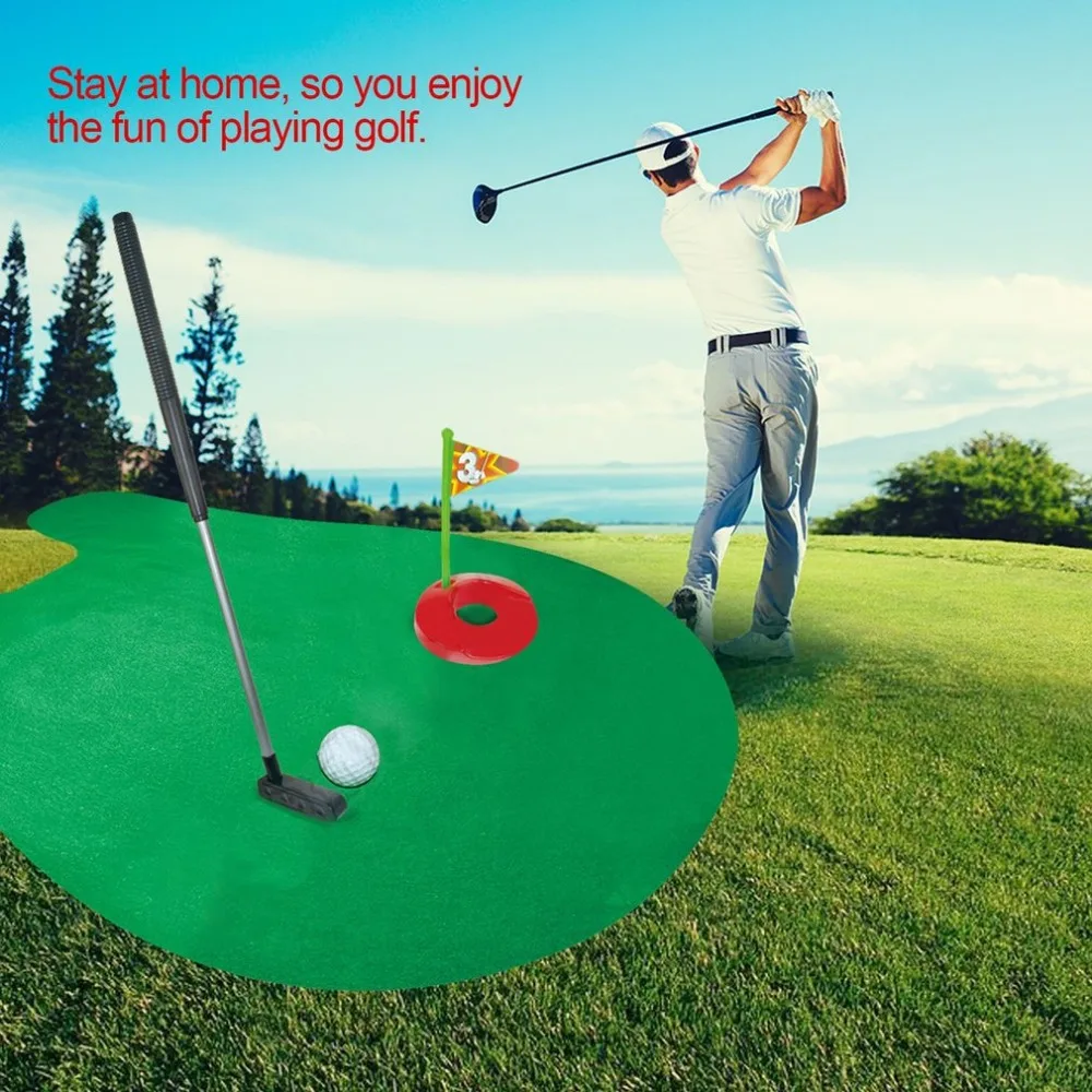1 Set Mini Golf Package Mat Toilet Entertainment Bathroom Decoration